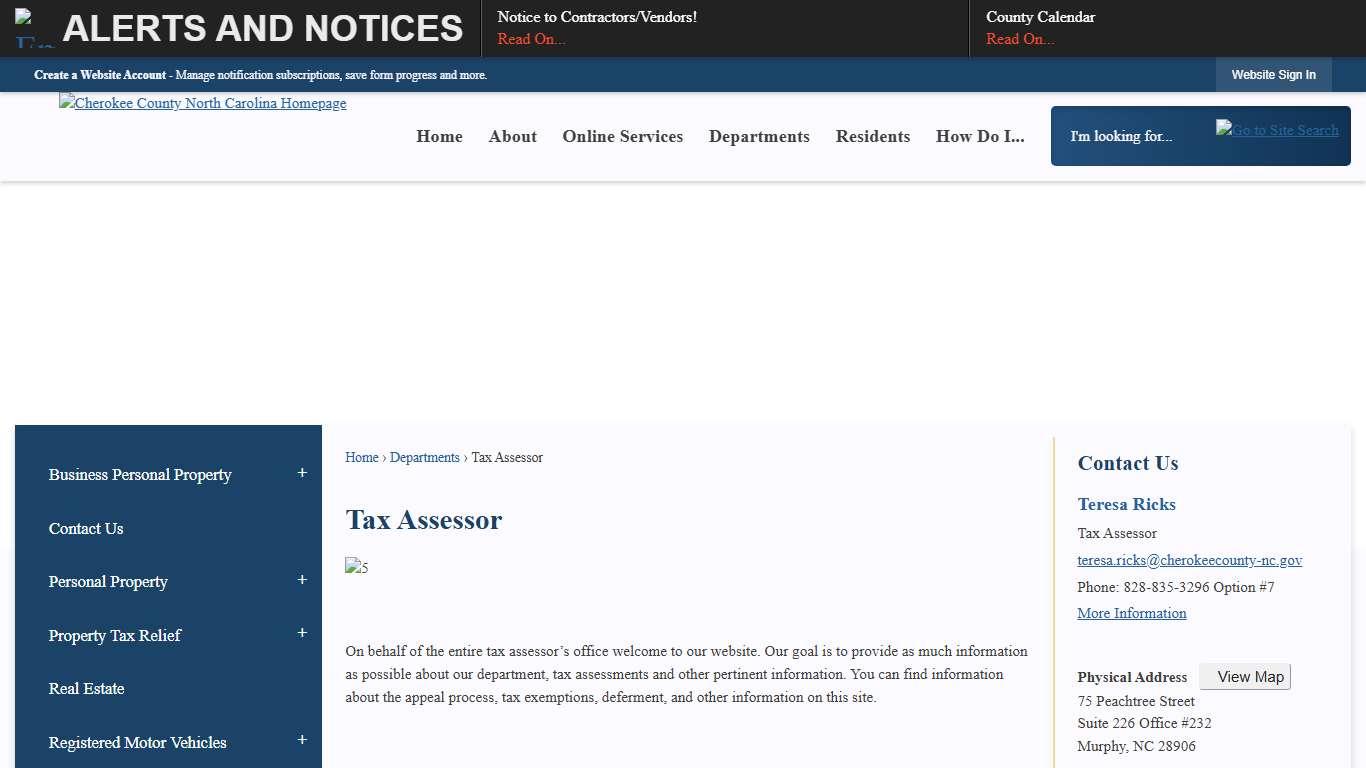 Tax Assessor Cherokee County, NC